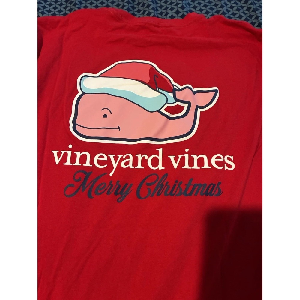 Vineyard Vines Long Sleeve Christmas Whale Long Sleeve Shirt XL
